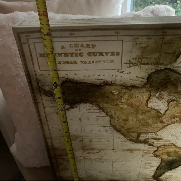 Beautiful Art On Canvas 15X30 Hand Embellished Canvas World Maps NWT - Picture 10 of 15